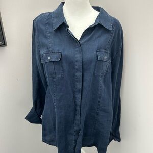 Dark Blue Button-Up Shirt